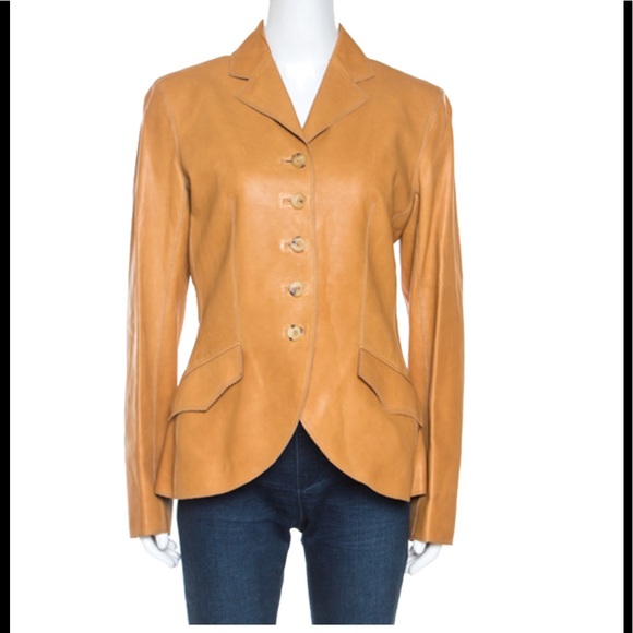 Hermes Tan Leather Jacket sz 44 Fr / 12 US NWT - Picture 2 of 16